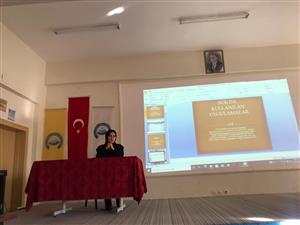 Ortaköy Meslek Yüksekokulumuzda SGK ve E-devlet sistemi uygulamaları hakkında  arkadaşlarına bilgi verdiler.