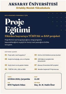 Ortaköy MYO Akademik Personeli İçin Proje Eğitimi