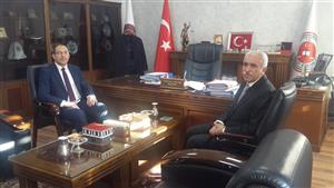 Aksaray Adli Yargı İlk Derece Mahkemesi Adalet Komisyonu Başkanı Sayın Gökhan OFLAZ, Ortaköy MYO Müdürü Öğr. Gör. Zeynel Abidin KOYUNCU Tarafından Makamında Ziyaret Edildi